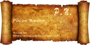Pöcze Nándor névjegykártya