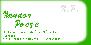 nandor pocze business card